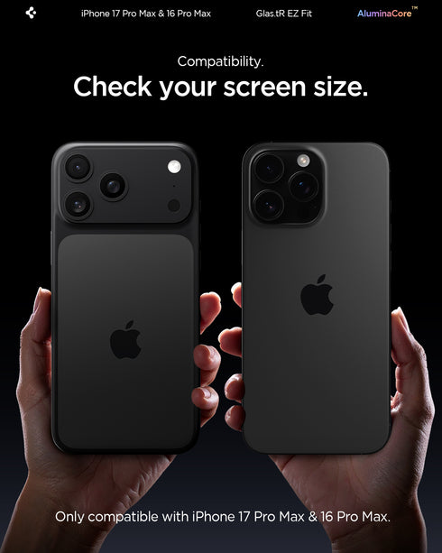 Spigen Película para iPhone 17 Pro Max – GLAS.tR EZ Fit (2 Unidades)